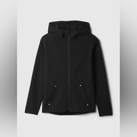 GAP FIT Black Hooded Jacket With Reflevtice Accent - Picture 1 of 6
